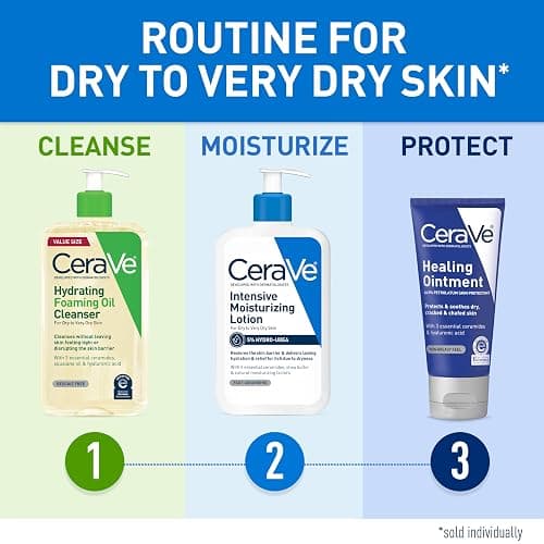 CeraVe Healing Ointment, Hydrating Skin Protectant With Petrolatum, Hyaluronic Acid & Ceramides, Face & Body Skin Barrier Repair For Cracked, Chafed, Dry Skin, Fragrance Free & Lanolin Free, 3 Oz thumbnail 6