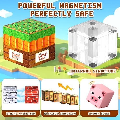 Pourbibi Magnetische Bausteine, Magnetbausteine Magnetspielzeug, 108 Teile Magnetische Bauwelt Spielzeug Magnetblöcke für Kinder ab 3 4 5 6 7 8 9 Jahre Verstaubare,Professioneller Christmas thumbnail 7