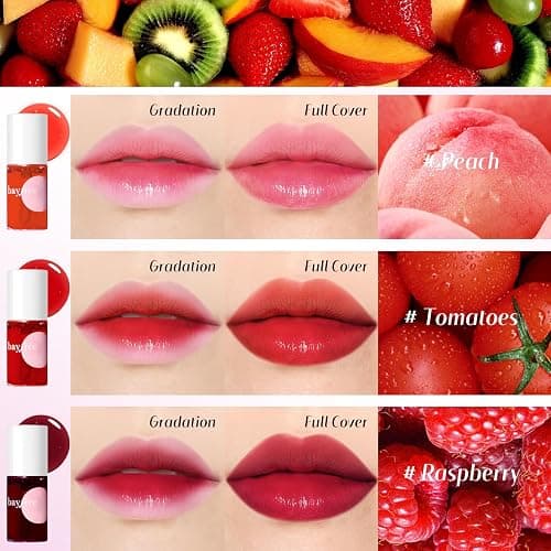 bayfree Lip Tint Stain Set, Lip Stain Long Lasting Waterproof, Lightweight, Non-sticky, Transfer-Proof, Matte Finish (fruit land) thumbnail 4