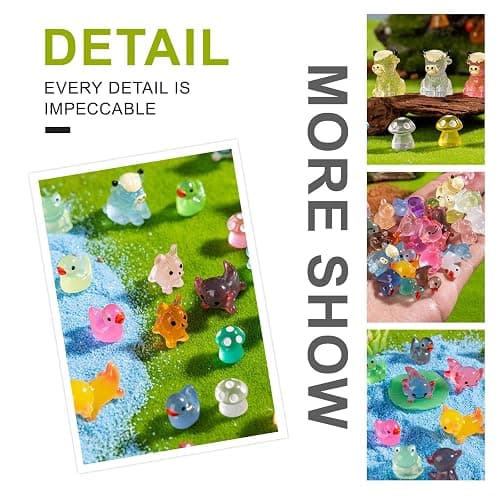 jrootouh 52pcs Mini Resin Animal Figures Bulk Duck Mushroom Frog Tiny Resin Animals Little Small Figures Miniatures for Party Favors Bag Fillers Dollhouse Decor thumbnail 4