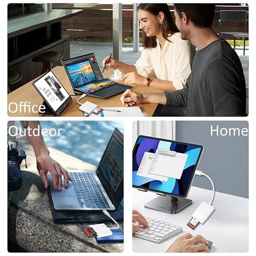 USB C SD Card Reader, Type C SD Card Reader, Supports SD and MicroSD Memory Card Adapters for iPhone 15 16/iPad/MacBook/Mac, Trail Camera Viewer Plug and Play -2 Slots thumbnail 7