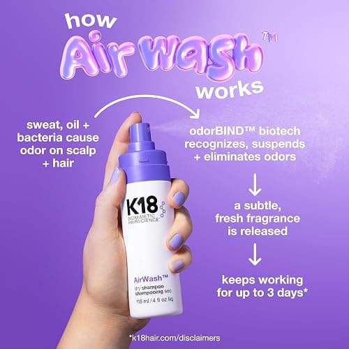 K18 AirWash™ Dry Shampoo, Non-Aerosol, Balances Scalp & Controls Excess Oil Production thumbnail 5