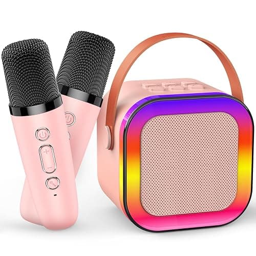 Gralal 3-15 Year Old Girls Gifts, Kids Microphone for Kids Toys for 3-15 Year Old Girls Birthday Presents Kids Karaoke Machines Birthday Gifts for Girls Toys Age 3-12 Easter Gifts for Kids - Pink - Image 1