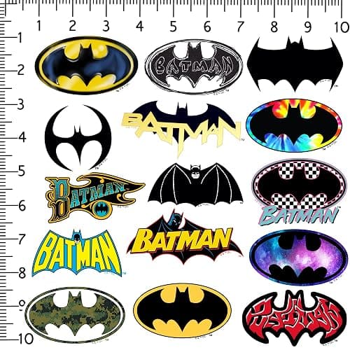 Batman – Logo 50 CT Aufkleber Pack Große Deluxe-Aufkleber – Laptop, Wasserflasche, Scrapbooking, Tablet, Skateboard, Indoor/Outdoor – Set mit 50 Stück thumbnail 3