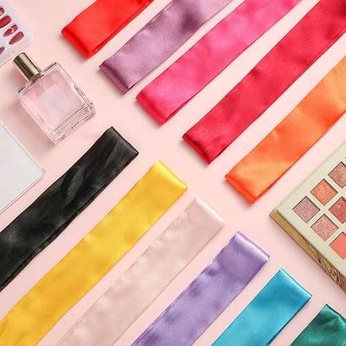 Geyoga 16 Pack Hair Ribbon Neck Scarf 40 Inches Satin thumbnail 7