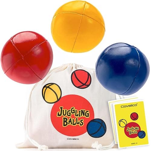 Covelico Juggling Balls, Set of 3 Vibrant Juggling Balls for Beginners - Learn to Juggle with Juggle Balls Suitable for Kids, Teens, & Adults. Beginner & Professional Kit - Stylish Bag & Instructions - Image 1