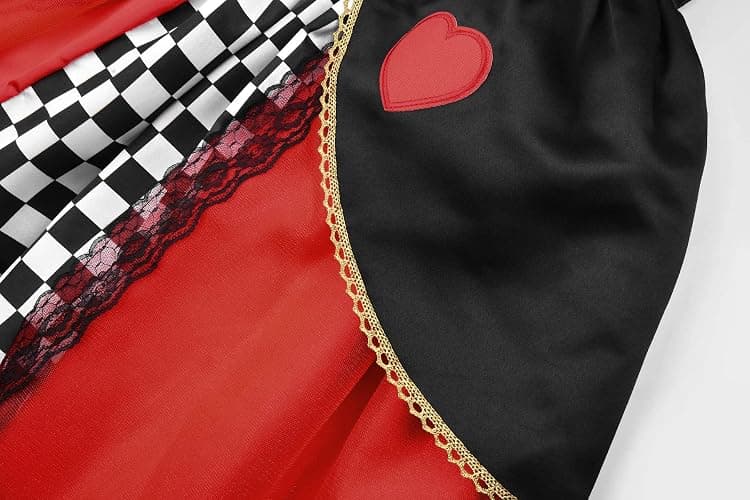 ReliBeauty Red Hearts Girls Costume Queen Dress for Kids Girls with Crown thumbnail 4