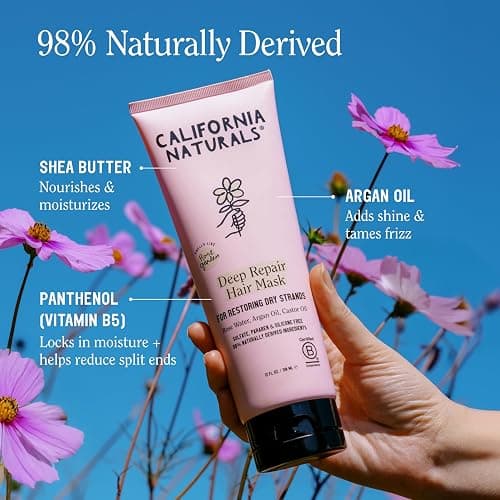 California Naturals Deep Repair Hair Mask, Paraben and Sulfate Free, Deep Conditioner for Dry, Damaged Hair, Vegan, Hydrating and Conditioning, For Curly, Frizzy, All Hair Types, 12 fl oz thumbnail 2