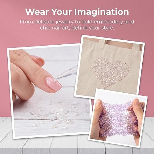 PAGOW 40g White Iridescent Crispy Bingsu Beads, PET 3mm Straw Tube Beads | Soft, 3D Glitter Mini Loose Spacer Slime Beads for DIY Craft, Jewelry Making, Crunchy Slime Supplies thumbnail 4