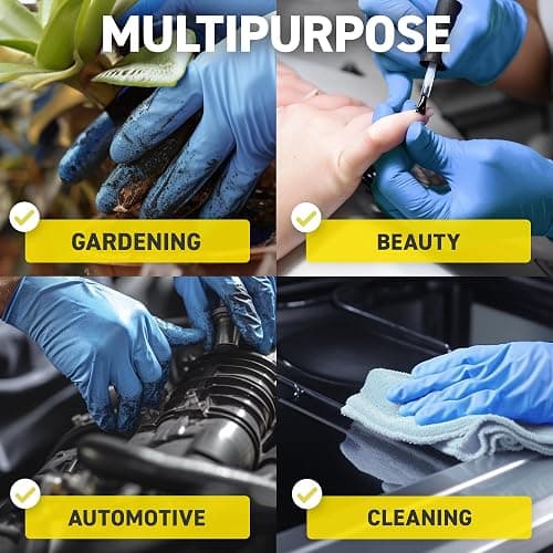 72HRS Blue Nitrile Gloves, Disposable Gloves-4mil, Rubber/Latex Free, Gants Jetables, Gants Nitrile for Food Prep & Cleaning thumbnail 6