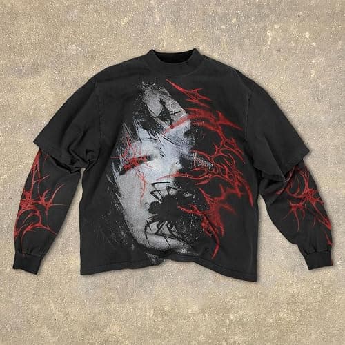 Goth Shirt Gothic Shirt Goth Long Sleeve Top thumbnail 3