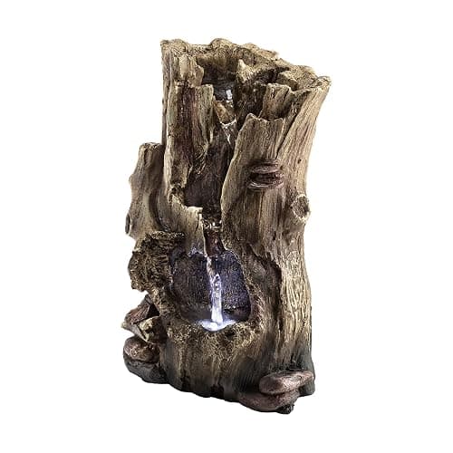 Alpine Corporation WIN326 Indoor Tabletop Light-Up Tiered Rainforest Tree Trunk Water Fountain with LED Lights, 11", Brown thumbnail 8