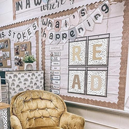 PLKMN Beige Classroom Decor, Boho Classroom Must Haves Homeschool Decor Set of 4, Reading Nook Read Signs for Library Kindergarten 8x10 (Unframed)-5 thumbnail 3