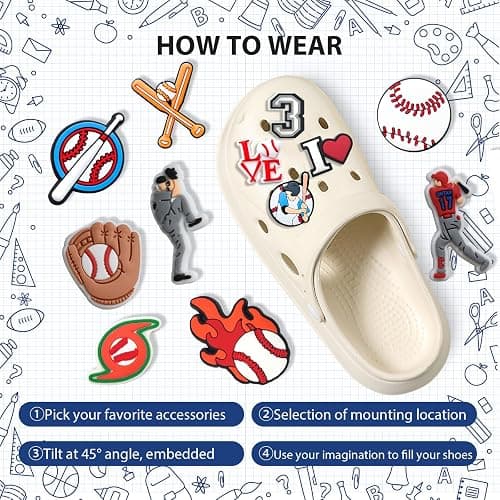 BULKITEM 25PCS Sports Shoe Decoration Charms,Basketball Soccer Baseball Golf Football Shoe Decoration Charms thumbnail 3