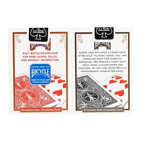 Bicycle Rider Back Playing Cards, Standard Index, Red & Black Decks of Cards, Premium Poker Cards for Blackjack, Casino Games & Family Game Night, 2 Count (Pack of 1) thumbnail 3