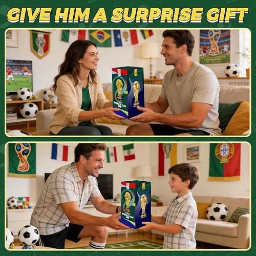 Kliveco World Cup Trophy Replica for 2026, Soccer Football Fan Souvenirs & Collections, Home Office Desktop Decor & Gift for Soccer Fans(8.3 in) thumbnail 7