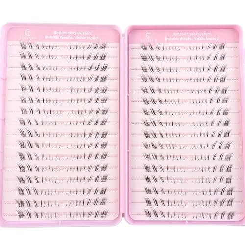 TEESTOU Fox Eye Bottom Lash Clusters Natural Look DIY Lash Extension for Under Eye Line Clear Band Pre-Mapped C Curl Lower Individual Eyelash Extension 4-8mm Soft Reusable Easy Apply 384pcs thumbnail 8