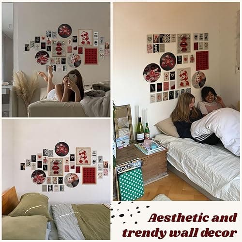 97 Decor Downtown Girl Room Decor Y2k Posters - Dark Red Downtown Girl Aesthetic Wall Decor, Y2k Room Decor 2000s Collage Kit, Trendy Wall Art Prints Dorm Decorations For Teen Girls Bedroom (Unframed) thumbnail 3