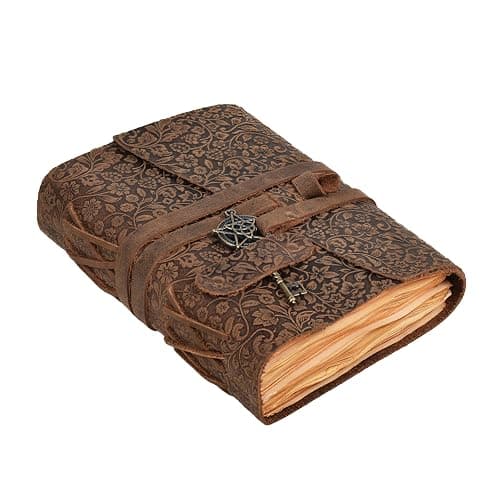 LEATHER VILLAGE Handmade Leather Bound Journal for Women- Brown | 13"X8" | 260 Pages Blank of Vintage Paper Writing, Sketchbook, Notebook - Image 1