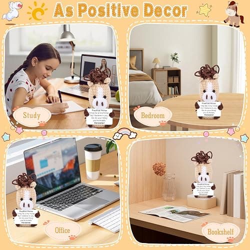 JoycuFF Mini Horse Graduation Gifts, Crochet Animal Positive Emotional Support Gift, 2026 Graduation Gifts, Birthday Gifts Women Daughter Friend Crochet Horse thumbnail 7