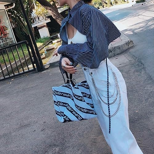 Lainrrew Trousers Chain, Pants Chain Belt Chain Wallet Chain Pocket Chain Hip Hop Punk Jeans Chain Key Chain Goth Accessories for Eboy Egirl Women Men (Silver) thumbnail 3