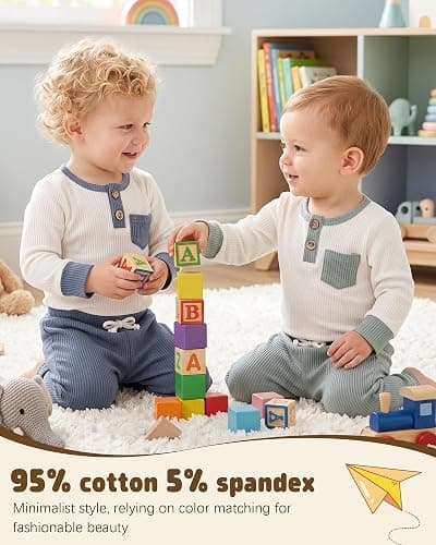 HONGTEYA Baby Boy Clothes Cotton Newborn Infant Long Sleeve Romper Outfit thumbnail 4