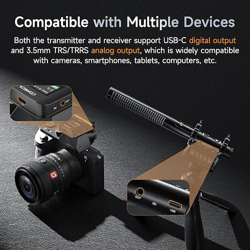 COMICA VM40 Shotgun Microphone – 48kHz/32-bit Float Recording, Wired & Wireless Modes, 32GB Onboard Storage – Compatible with Canon, Nikon, Sony Cameras & Camcorders for YouTube, Interviews & Filming thumbnail 6