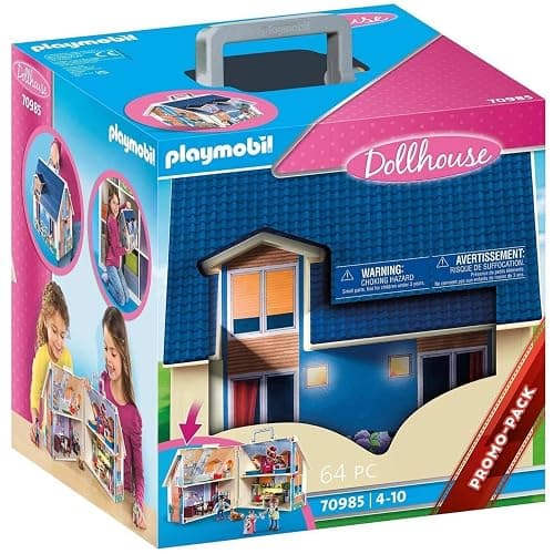 Playmobil 70985 Maison transportable - Dollhouse - avec Trois Personnages, Salle de Bains, Chambre, Salon et Cuisine - Tout équipée - La Maison Traditionnelle - s'ouvre s'emporte Partout - Dès 5 Ans thumbnail 5