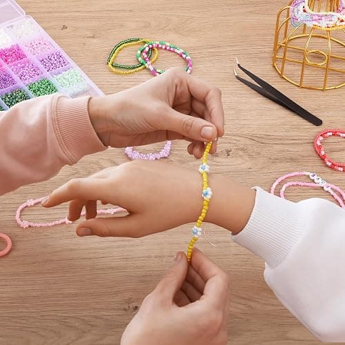 3mm Seed Beads, 39 Colors Glass Seed Beads for Jewelry Making, 9600pcs 5 Types Small Beads for Bracelets, Friendship Bracelet Beads for Girls Adults thumbnail 3