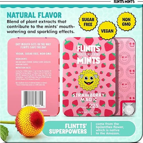 Flintts Mints After Party Pack – Sugar Free Mouthwatering Mints for Dry Mouth Relief & Freshness – Vegan Oral Health Support with Sparkle Effect – Pocket Travel Saliva Substitute, Lozenges Alternative thumbnail 6
