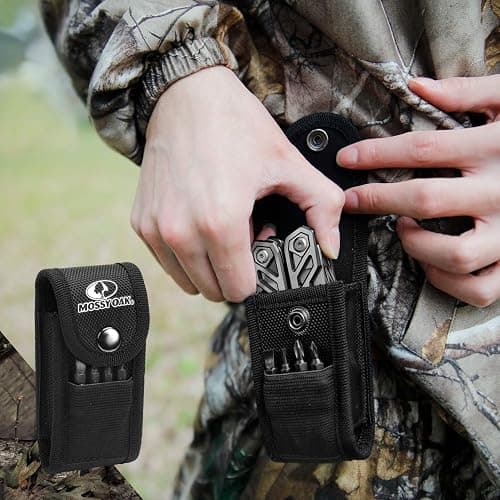 MOSSY OAK Multitool, 21-in-1 Stainless Steel Pocket Knife with Screwdriver Sleeve, Self-locking Pliers with Sheath-Perfect for Outdoor, Survival, Camping, Hiking, Simple Repair - 21-in-1 - Silver thumbnail 2