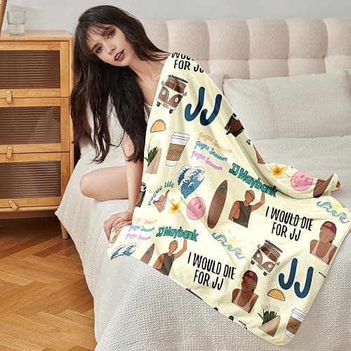 50'' x 40'' JJ Movie Inspired Gift Dating Flannel Blanket Maybanks, TV Show Throw House, Ultra-Soft Single Sided OBX Blankets All Seasons Warm Cozy for Sofa Chairs Bed Office Home Gift Fans Women Men thumbnail 4