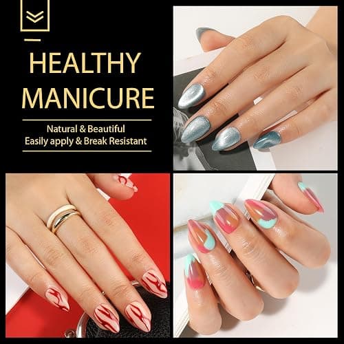 UNA GELLA Short Almond Gel Nail Tips, 600 Pcs Pre-Filed Short Nail Tips Almond Shape Half Matte Press On Nails 12 Sizes Full Cover Clear Fake Nails for Extension Home DIY Salon with Box - Shot Almond thumbnail 2