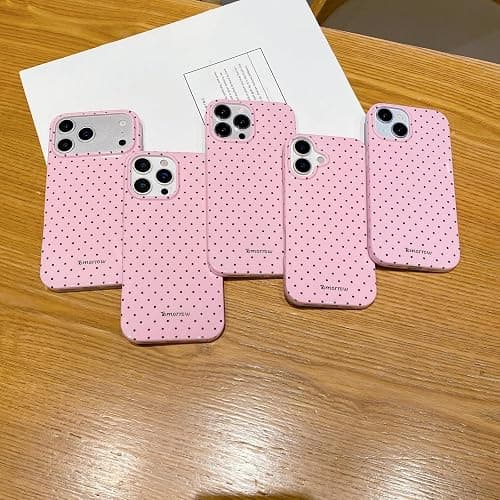 YUANLI Compatible with iPhone 15 Pro Case, Polka Dot Phone Case Cute Fashion Aesthetics Design TPU Slim Protection Cover for iPhone 15 Pro - Pink thumbnail 2