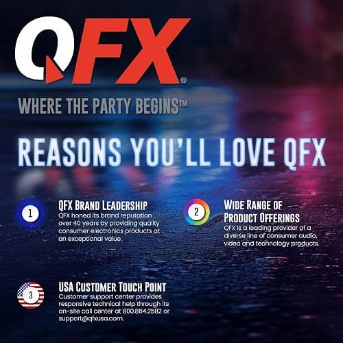 QFX RETRO-39 Portable Shoebox Cassette Tape Recorder – USB to Cassette Recording, Built-in Microphone, 3.5" Bluetooth Speaker, FM Radio, MP3 Playback, Line-in/Out, AC/Battery Powered thumbnail 2