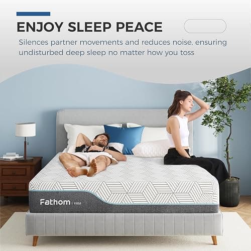 FATHOM Firm Queen Mattress 10 Inch Memory Foam Mattress Queen Size Bed in a Box for Back Pain Relief and Cool Sleep with Gel Foam and Removeable Fiberglass Free Cover, CertiPUR-US Certified thumbnail 6