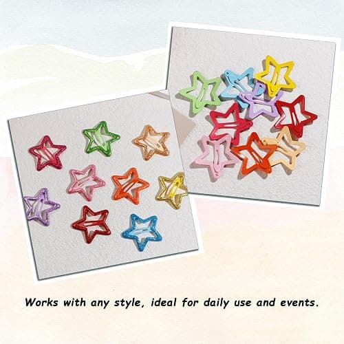 CYBAUG 60 Pcs Y2K Star Hair Clips for Girls – Cute Candy Color Hair Accessories, Star Barrettes for Everyday Wear and Parties thumbnail 4
