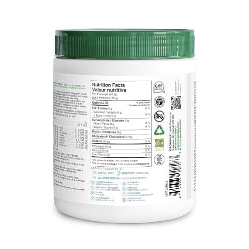 Organika Canadian-Made Enhanced Collagen Powder - for Healthy Hair, Skin, Nails, and Joints. Hydrolyzed Protein Peptides for Better Absorption- Grass-Fed, Non-GMO- Unflavoured- 500g - Unflavoured - 500 g (Pack of 1) thumbnail 3