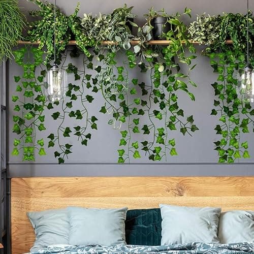 RECUTMS 258 FT Fake Vines Greenery Leaf Garland Ivy Vine Foliage Flowers Hanging for Wedding Party Garden Home Kitchen Office Aesthetic Wall Bedroom Living Room Patio Spring Summer Decor(36 Pack) thumbnail 5