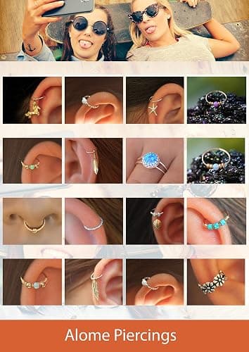 Gold Helix Hoop Earring, Cartilage hoop Tiny Cartilage Ring,Cartilage earring,Tragus earring,Helix ring,piercing earring,Gift for her,single hoop ring thumbnail 7