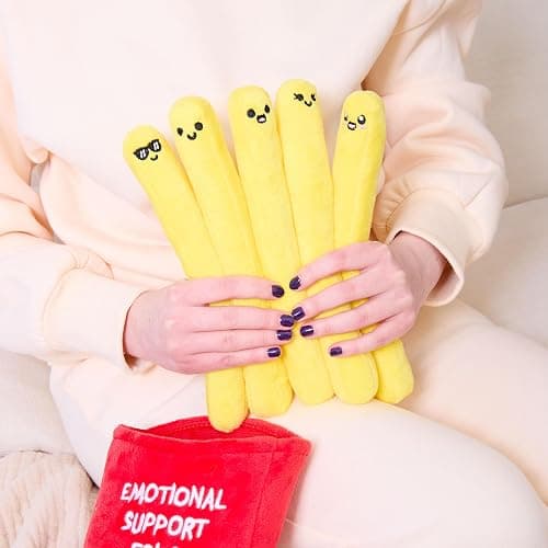 WHAT DO YOU MEME? Emotional Support Fries by Relatable, Cuddly Plush Toys and Stuffed Animals, Includes 5 Plushies with Basket, Funny Stocking Stuffer for Teens and Friends thumbnail 2