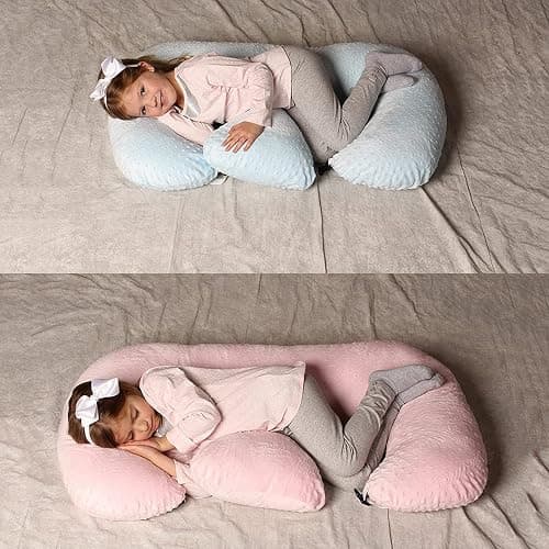 KEAAN Coussin d'allaitement multifonctionnel pour jumeaux, coussin d'allaitement pour femmes enceintes, tissu en coton lavable en machine, coussin de soutien pour jumeaux, gris thumbnail 7