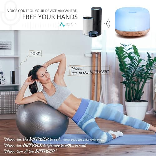 ASAKUKI Smart Wi-Fi Essential Oil Diffuser, App and Voice Control Compatible with Alexa, 500ml Aromatherapy Humidifier for Relaxing Atmosphere in Home Office Bedroom Gold thumbnail 4