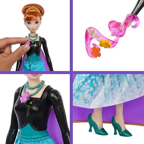 Mattel Disney Frozen Anna Fashion Doll & Accessories with 8 Surprises, Including Snowflake Gem Box, Ring for Child & 9 Play Pieces, Inspired by Movie thumbnail 4