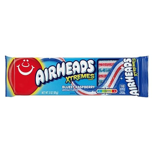 Airheads Candy, Xtremes Belts, Bluest Raspberry Flavor, Sweetly Sour, Non-Melting, Movie Theater, 3oz Packs, Box of 12 Packs - Bluest Raspberry - 3 Ounce (Pack of 12) thumbnail 4