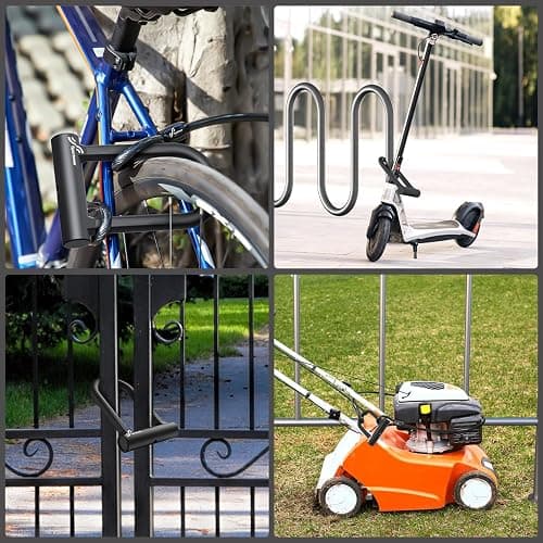 Sportneer Bike Lock: Heavy Duty Anti Theft Bike U Lock with 5ft Security Steel Cable - 17mm Shackle Bicycle U-Locks with 2 Keys & Mounting Bracket for Road Mountain Bike, Size 7.76''x5.02'', 1.64lb thumbnail 6