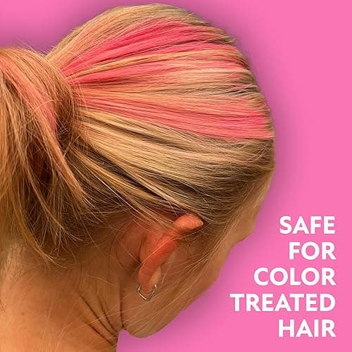 Fun In by Sun In Temporary Hair Color with Easy Brush Applicator for Kids, Teens & Adults - Washable One day color for Festivals, Events & Parties - All Hair Types - Pink thumbnail 7