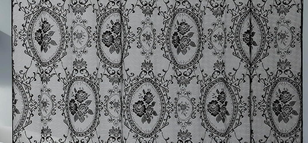 NOIR GOTHIC DECOR Shower Curtain with Black Valance. 72 Inch Goth Vintage Curtain Perfect for Gothic Bathroom. (SH Black-Black 72) - Black With Black Valance - 72"W x 72"L (Pack of 1) thumbnail 5