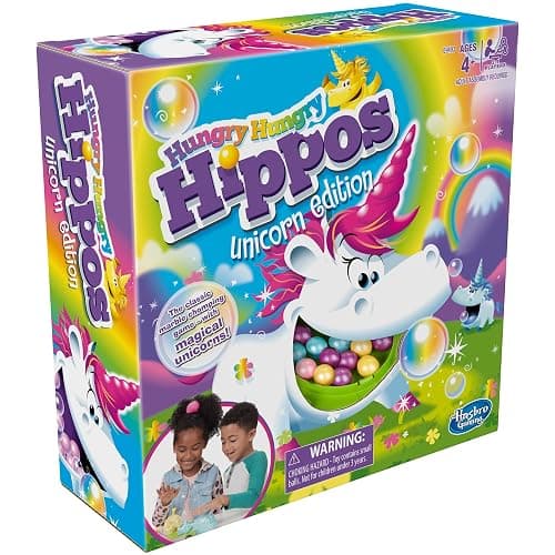Hasbro Gaming Hungry Hippos Unicorn Edition Pre-School Board Game for Kids Ages 4 and Up; 2-4 Players (Amazon Exclusive) thumbnail 2