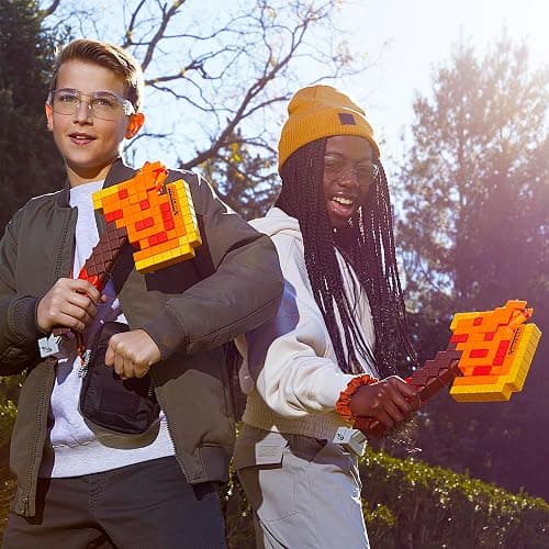 Nerf Minecraft Firebrand, Dart Blasting Axe, 6 Nerf Elite Foam Darts, Design Inspired by Minecraft Axe in The Game, Pull Down Priming, Minecraft Toys thumbnail 6